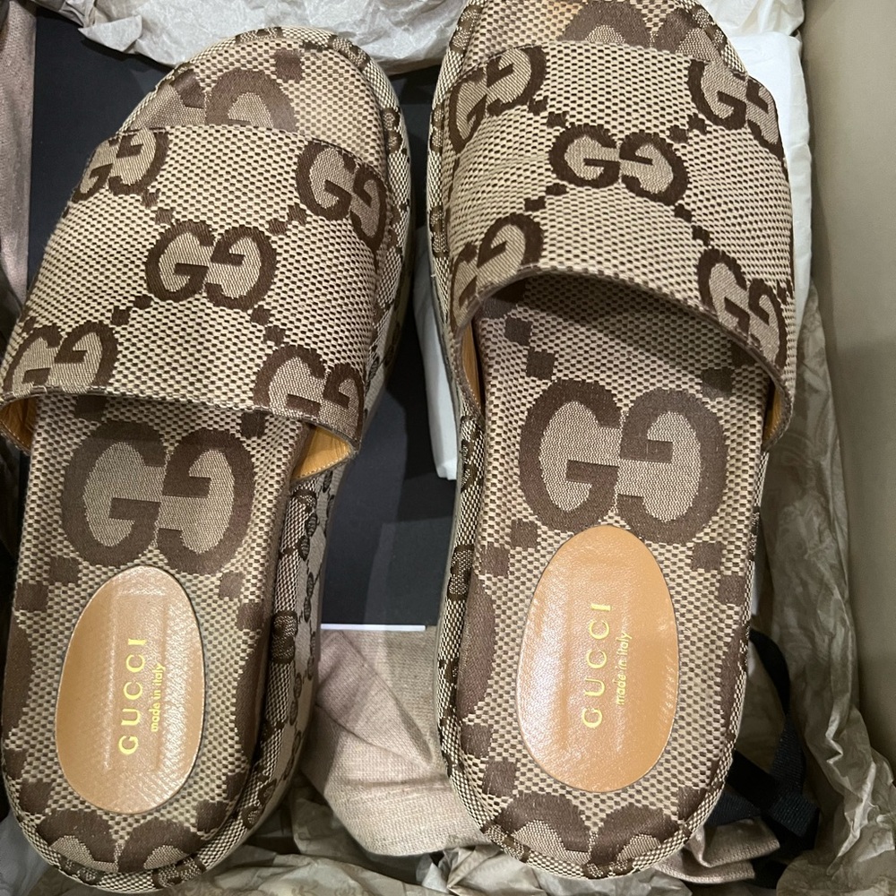 Gucci Women’s Macro GG Canvas Camel Ebony - Picture 4 of 6